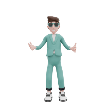 3d rendering Business man chatting pose png