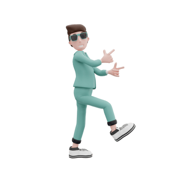 3d rendering businessman funny pose illustration png