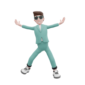 3d rendering businessman jump pose png