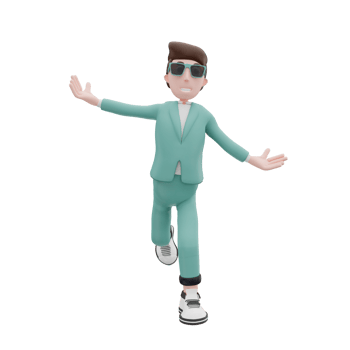 3d rendering businessman have fun pose png