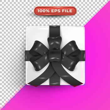 3d realistic gift box in white color vector