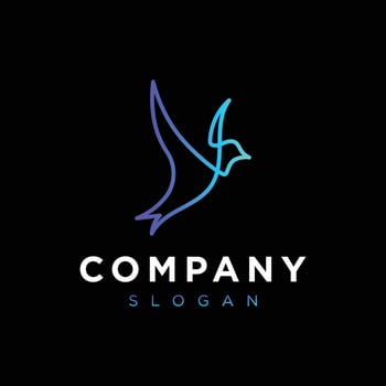 emblem linear bird logo design power sign freedom symbol vector