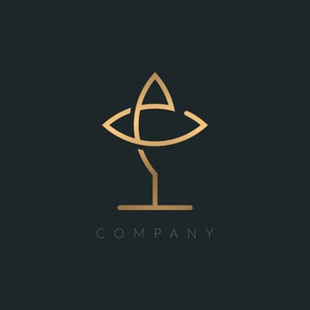 Luxury leaf Logo template vector Boutique, Jewelry, Fashion company Monogram Sign Symbol illustration.
