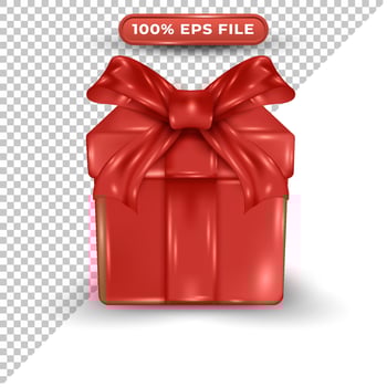 Red 3d gift box special valentine vector