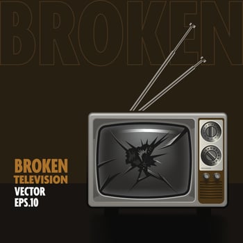 Broken Old Television vector