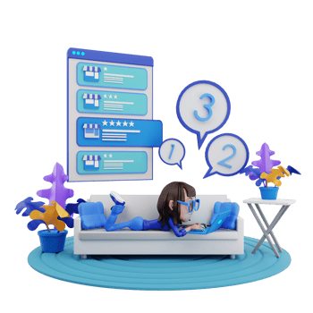 3d render customer reviews illustration png