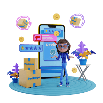 3d render customer reviews illustration png