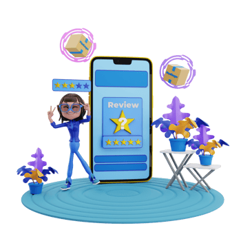 3d render customer reviews illustration png