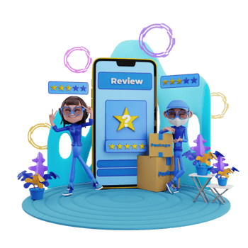 3d render customer reviews illustration png