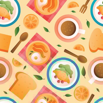 Colorful Breakfast Seamless Pattern vector