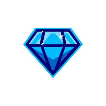 isolated flat diamond icon for game, interface, sticker, app and so on. The sign is made in a cartoon style with bright colors. vector