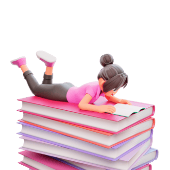 illustration student with laptop studying on online course png