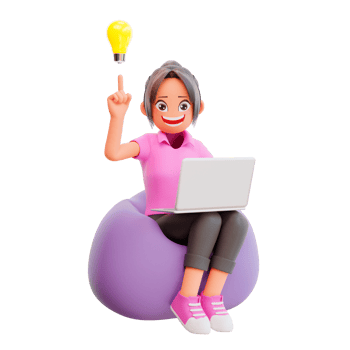 illustration student with laptop studying on online course png