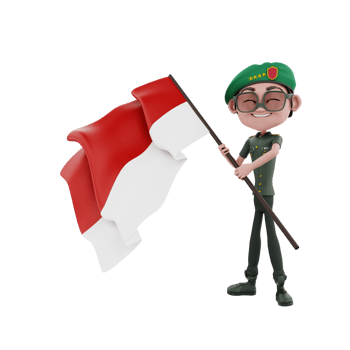3D character indonesian independence days illustration png