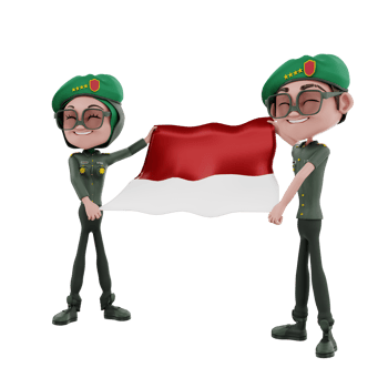 3D character indonesian independence days illustration png