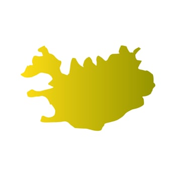 Iceland map illustrated vector