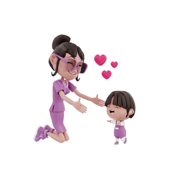 3d Render Mother and Child illustration png