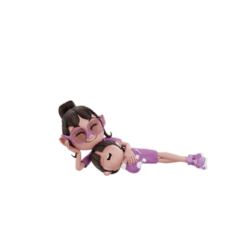 3d Render Mother and Child illustration png