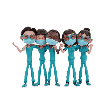 3D render nurse character illustration png