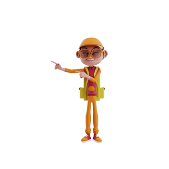 3d render Courier Pizza illustration png