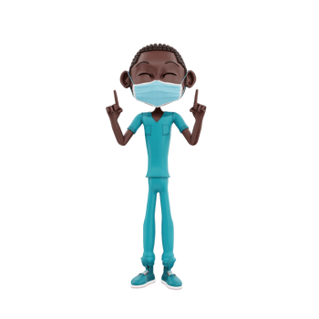 3D render nurse character illustration png