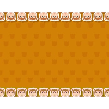 Monkey with frame for banner, poster, and greeting card vector