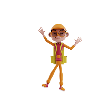 3d render Courier Pizza illustration png