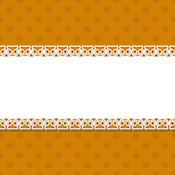 Owl with frame for banner, poster, and greeting card vector