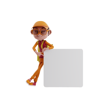 3d render Courier Pizza illustration png