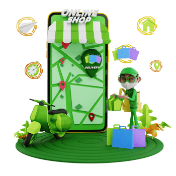 3d  courier delivery illustration png