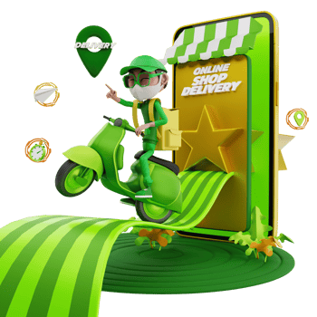 3d  courier delivery illustration png