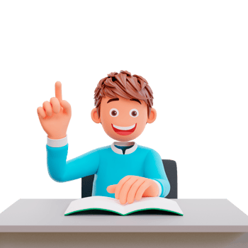 illustration student raises his hand png