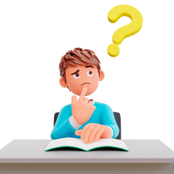 illustration student with question mark png