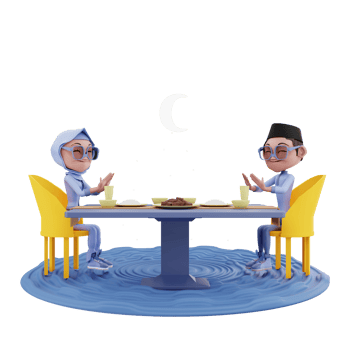 3D rendering of ramadan character illustration png