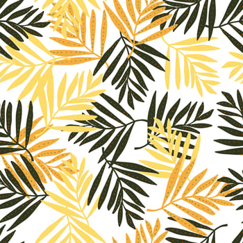 Creative tropical palm leaves seamless pattern. Jungle leaf wallpaper. Botanical floral background. Exotic plant backdrop. vector