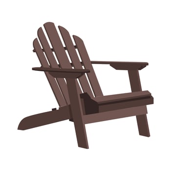 Garden outdoor wooden chair in several positions. Traditional garden furniture. Vecror illustration isolated on white background. vector