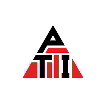PTI triangle letter logo design with triangle shape. PTI triangle logo design monogram. PTI triangle vector logo template with red color. PTI triangular logo Simple, Elegant, and Luxurious Logo.