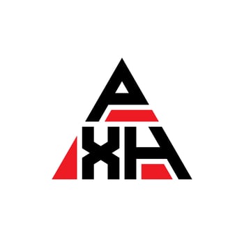 PXH triangle letter logo design with triangle shape. PXH triangle logo design monogram. PXH triangle vector logo template with red color. PXH triangular logo Simple, Elegant, and Luxurious Logo.