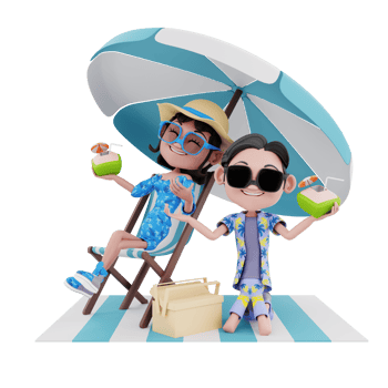 3d summer illustration png