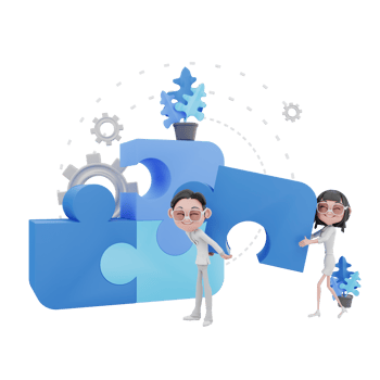 3D render teamwork illustration png