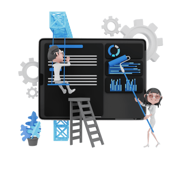 3D render teamwork illustration png