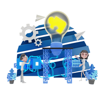 3D render teamwork illustration png