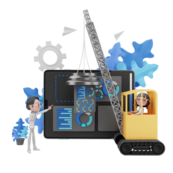 3D render teamwork illustration png