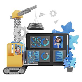 3D render teamwork illustration png