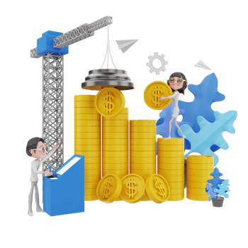 3D render teamwork illustration png