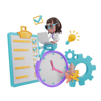 3D rendering of time management illustration png