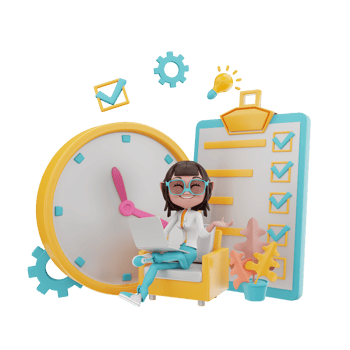 3D rendering of time management illustration png