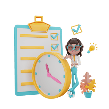 3D rendering of time management illustration png