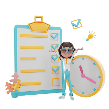 3D rendering of time management illustration png