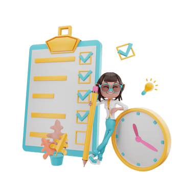 3D rendering of time management illustration png